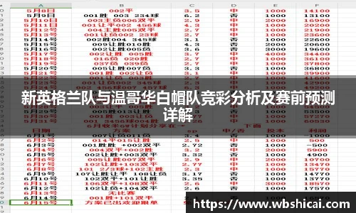 新英格兰队与温哥华白帽队竞彩分析及赛前预测详解